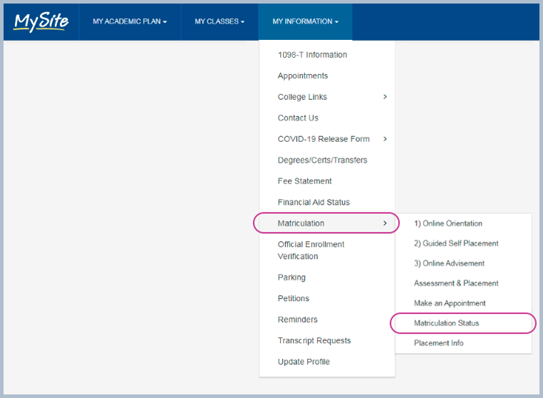 Matriculation Status